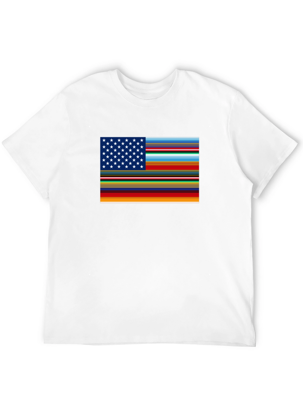 Camiseta Negra con Diseño Bandera Americana