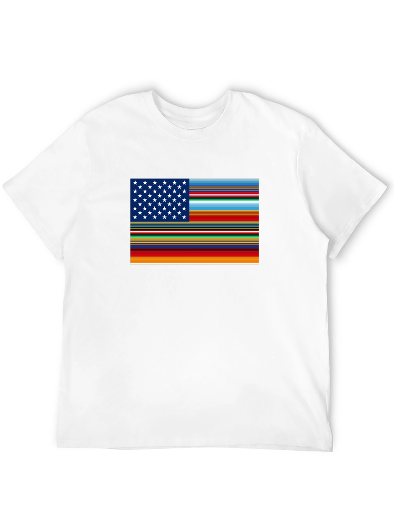 Camiseta Negra con Diseño Bandera Americana