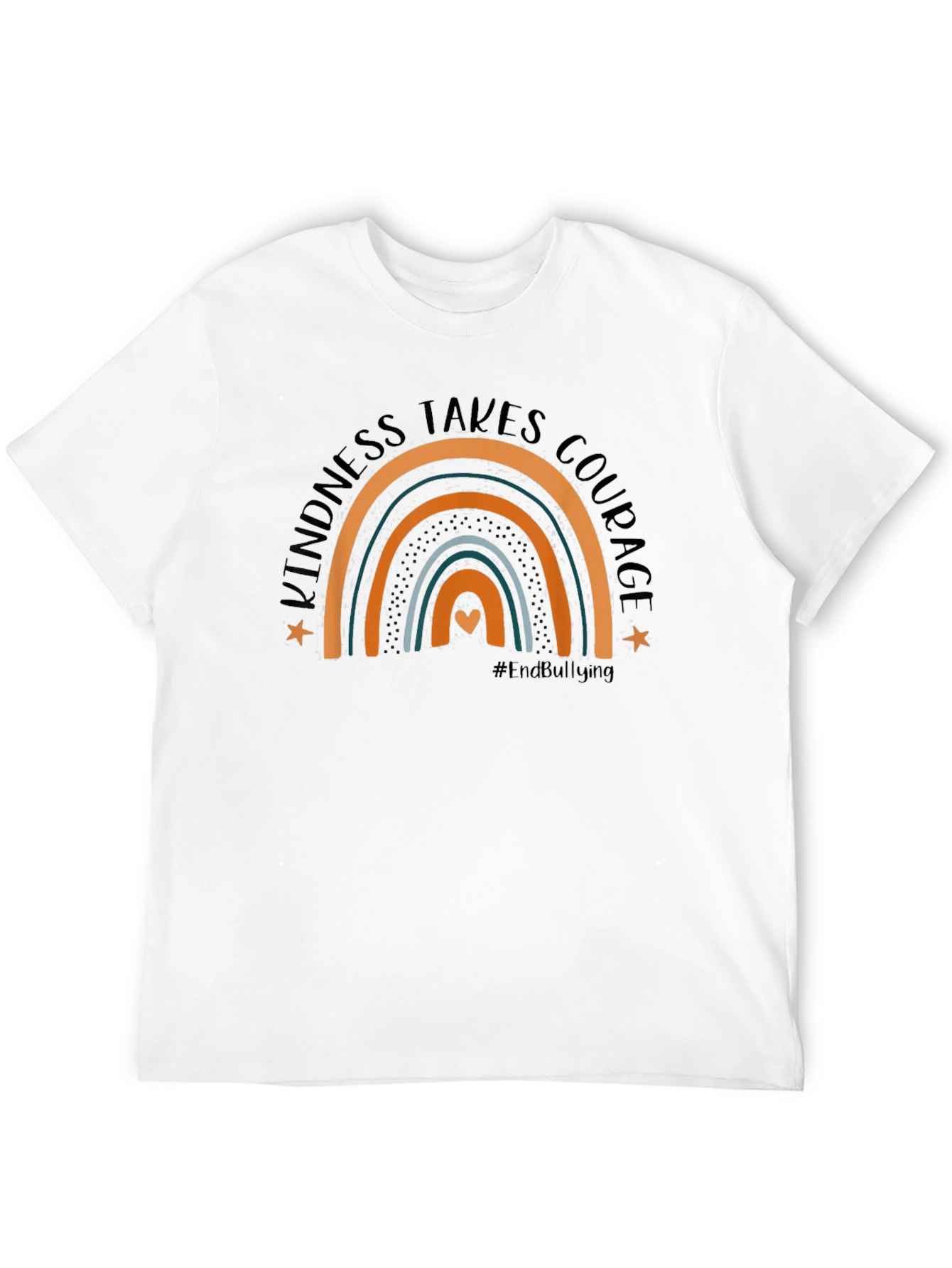 Camiseta Negra con Arco Iris Kindness Takes Courage