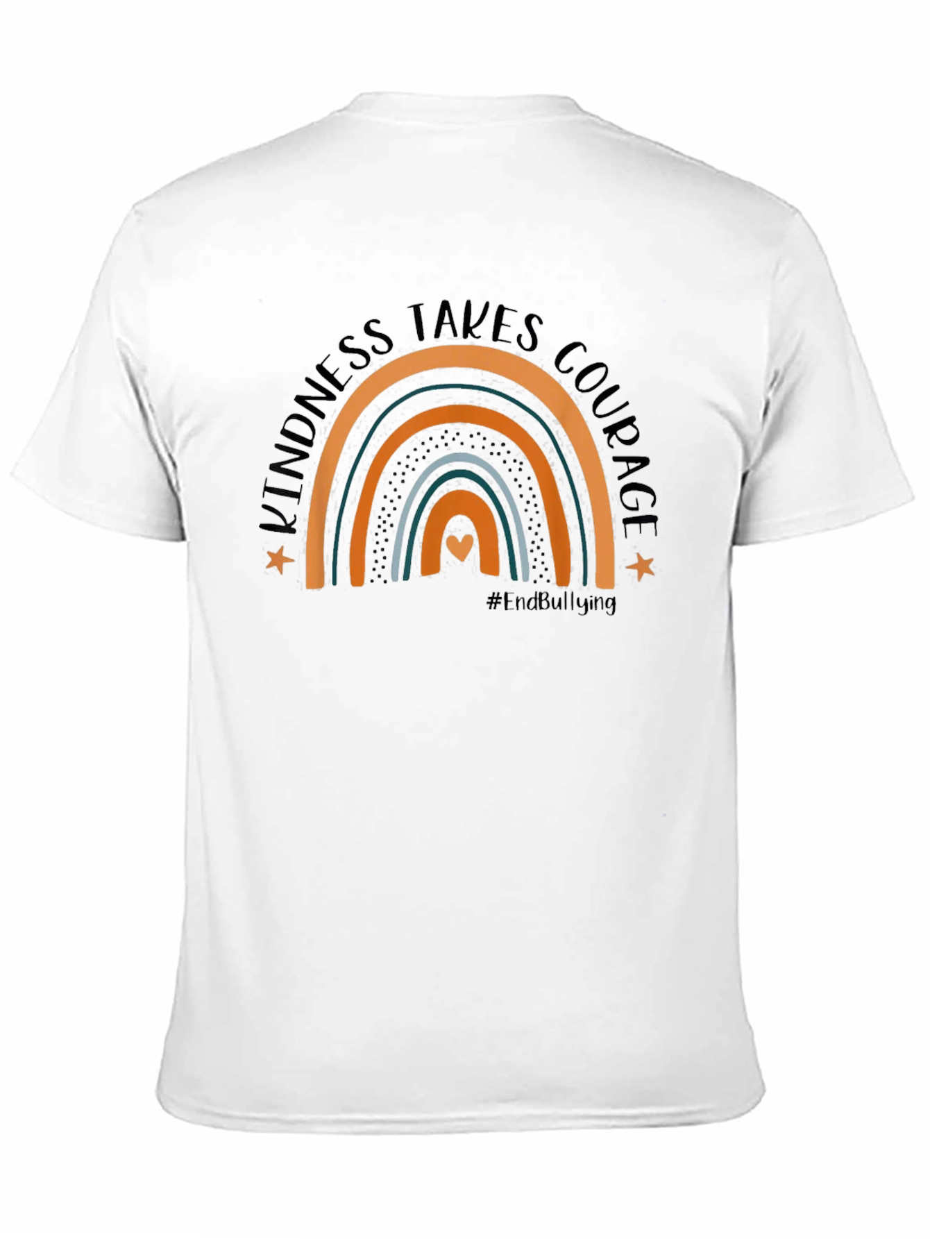 Camiseta Negra con Arco Iris Kindness Takes Courage