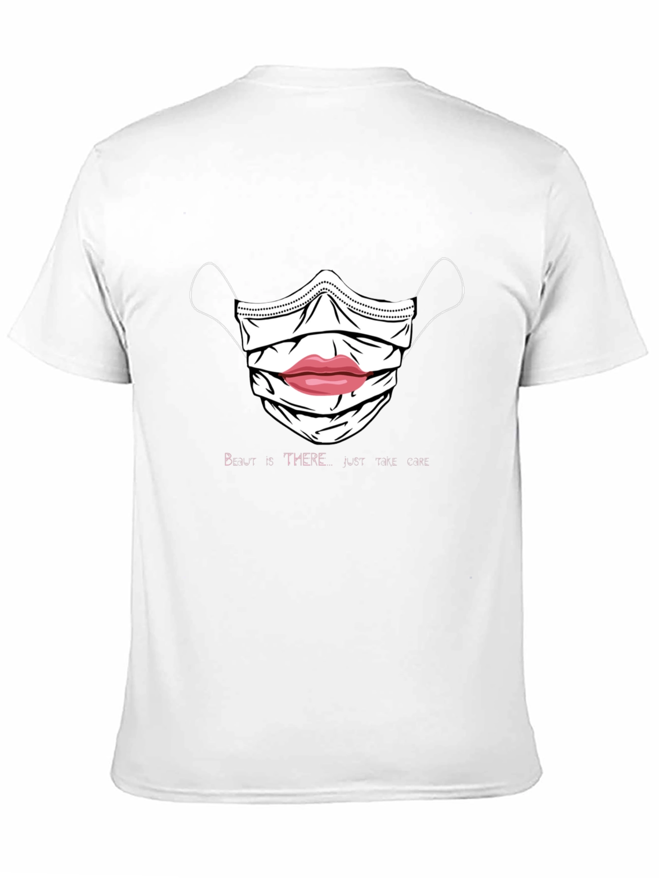Camiseta Negra con Diseño de Mascarilla y Labios