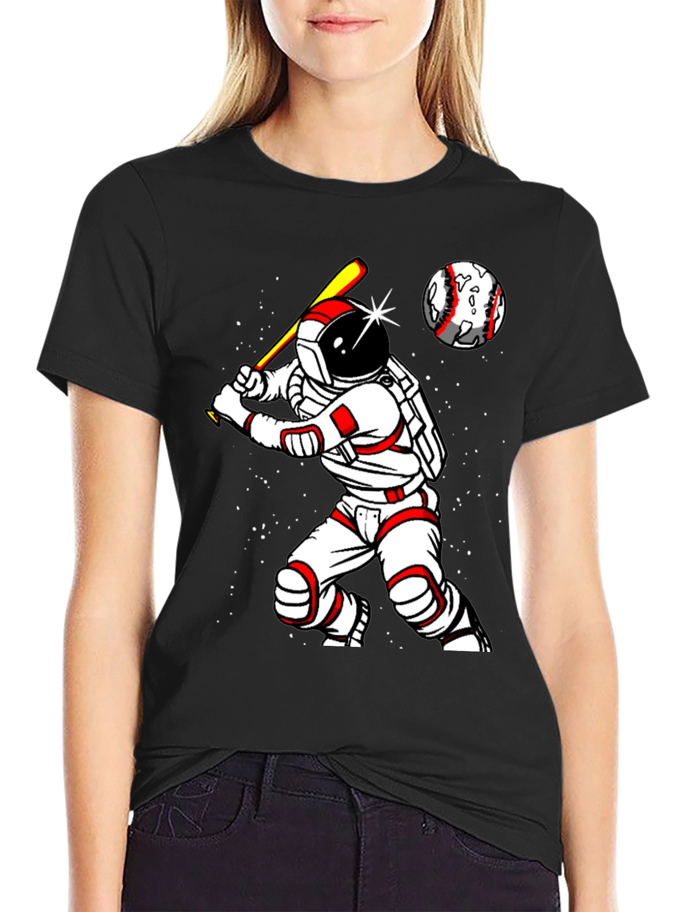 Camiseta Astronauta Bateador - Diseño Espacial Único