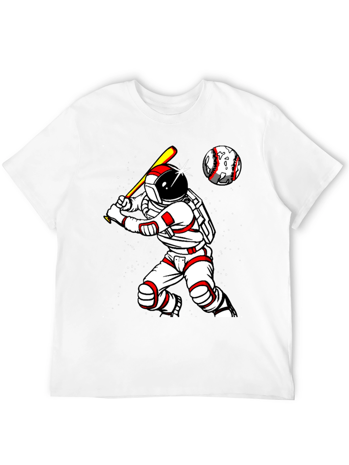 Camiseta Astronauta Bateador - Diseño Espacial Único