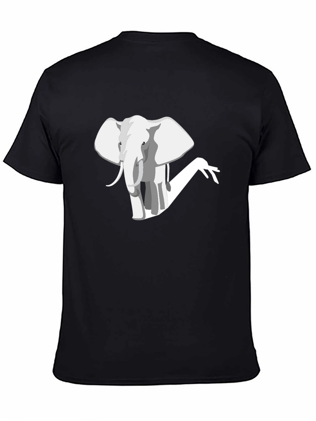 Camiseta Negra con Diseño de Elefante Moderno