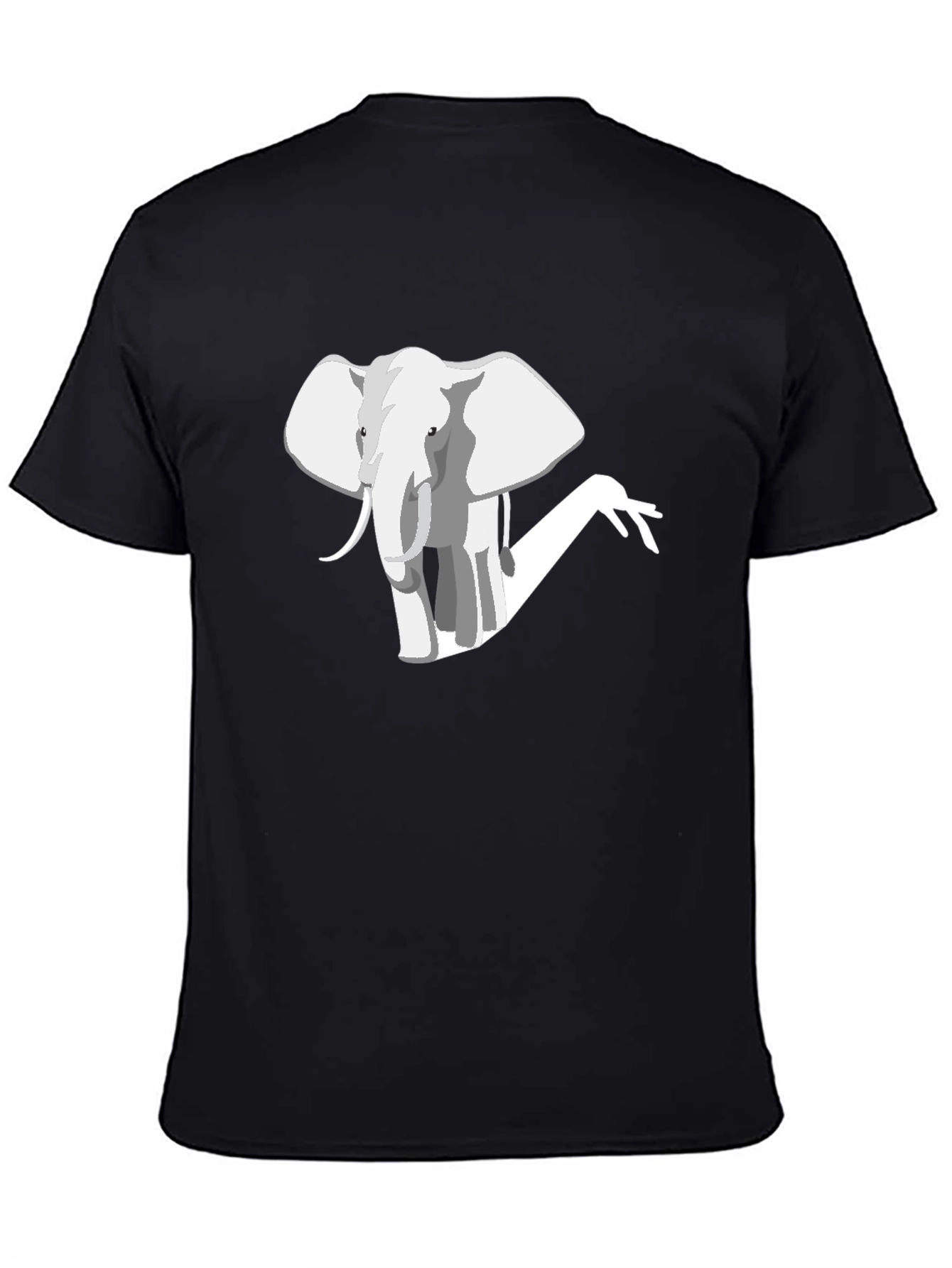 Camiseta Negra con Diseño de Elefante Moderno
