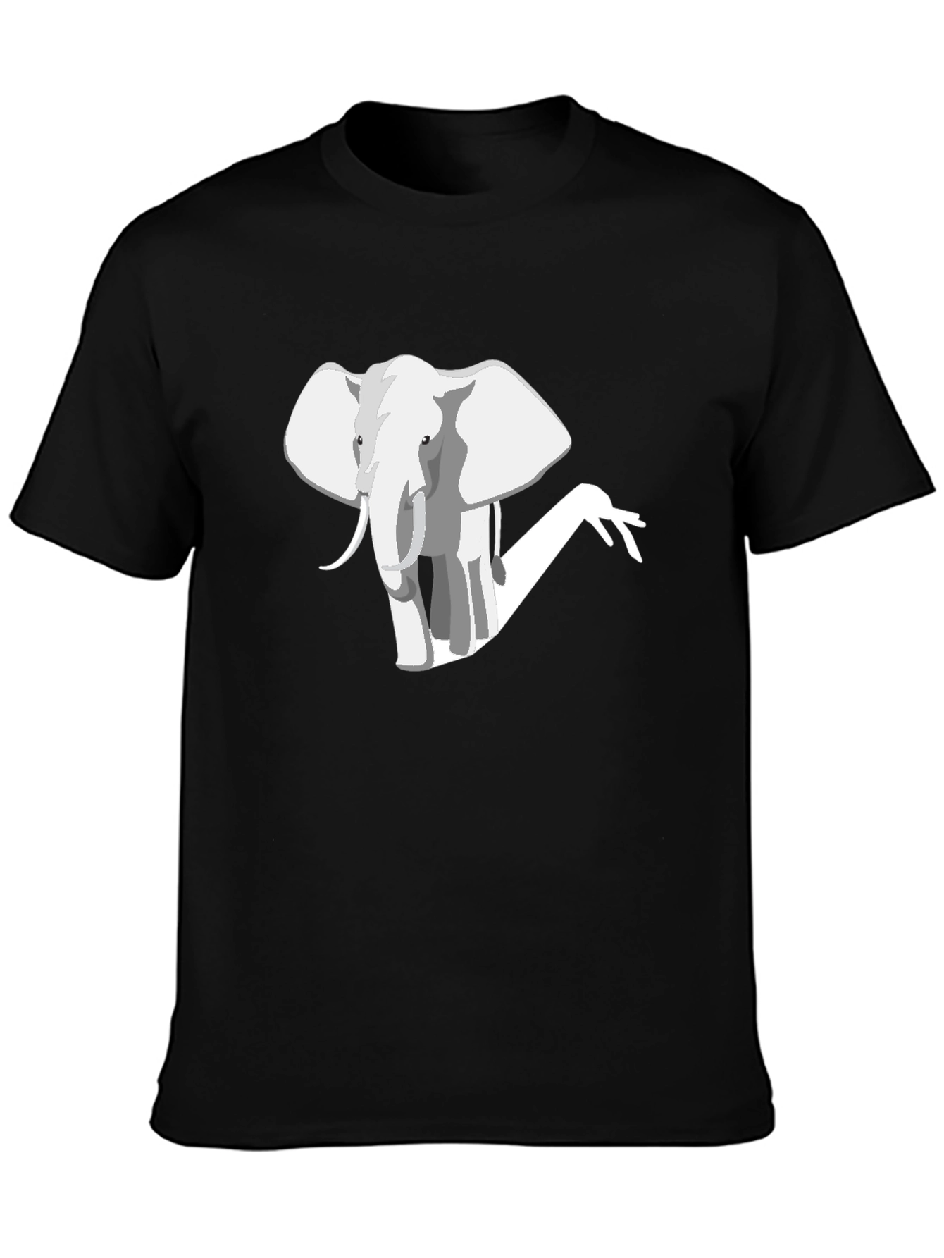 Camiseta Negra con Diseño de Elefante Moderno