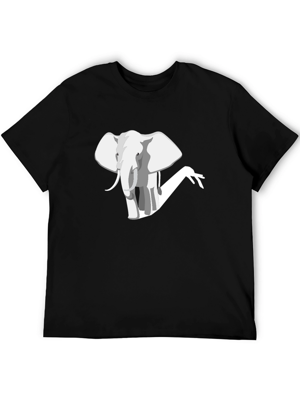 Camiseta Negra con Diseño de Elefante Moderno
