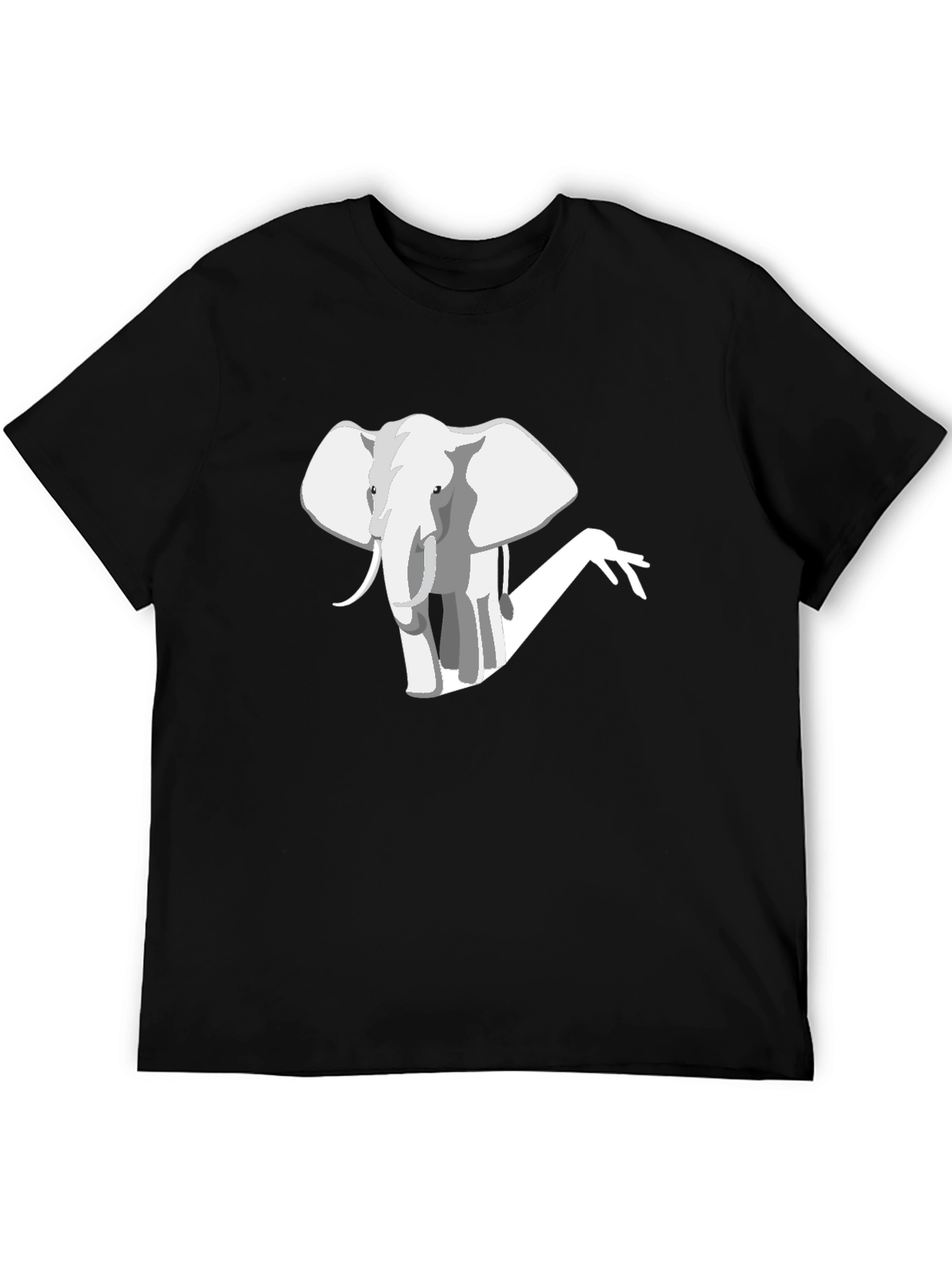 Camiseta Negra con Diseño de Elefante Moderno