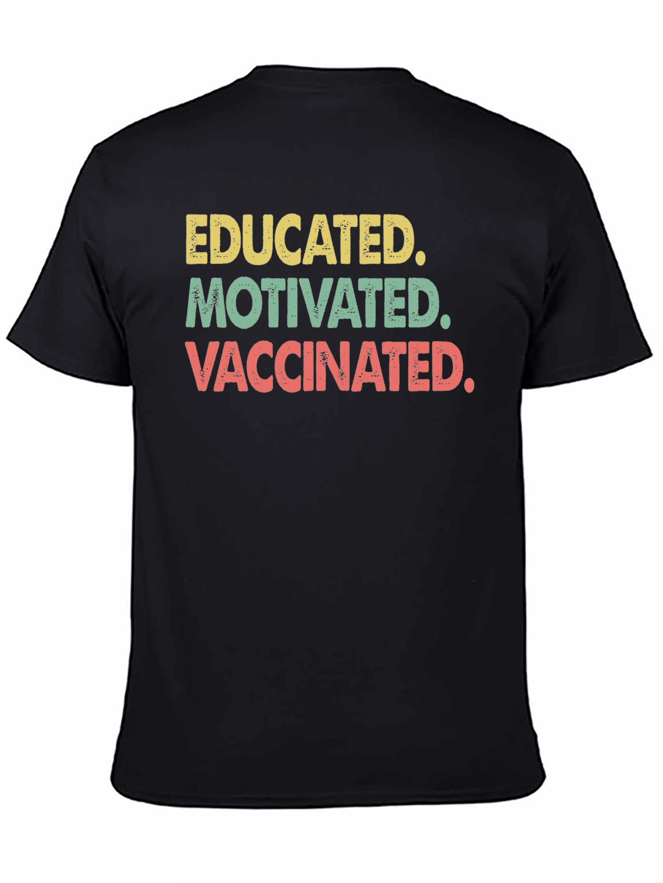 Camiseta Educado Motivado Vacunado - Estilo Retro