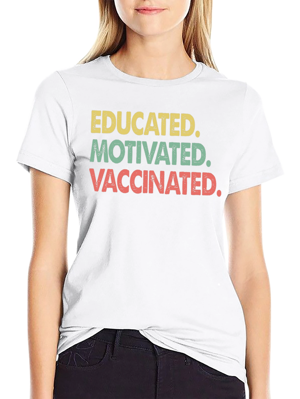 Camiseta Educado Motivado Vacunado - Estilo Retro