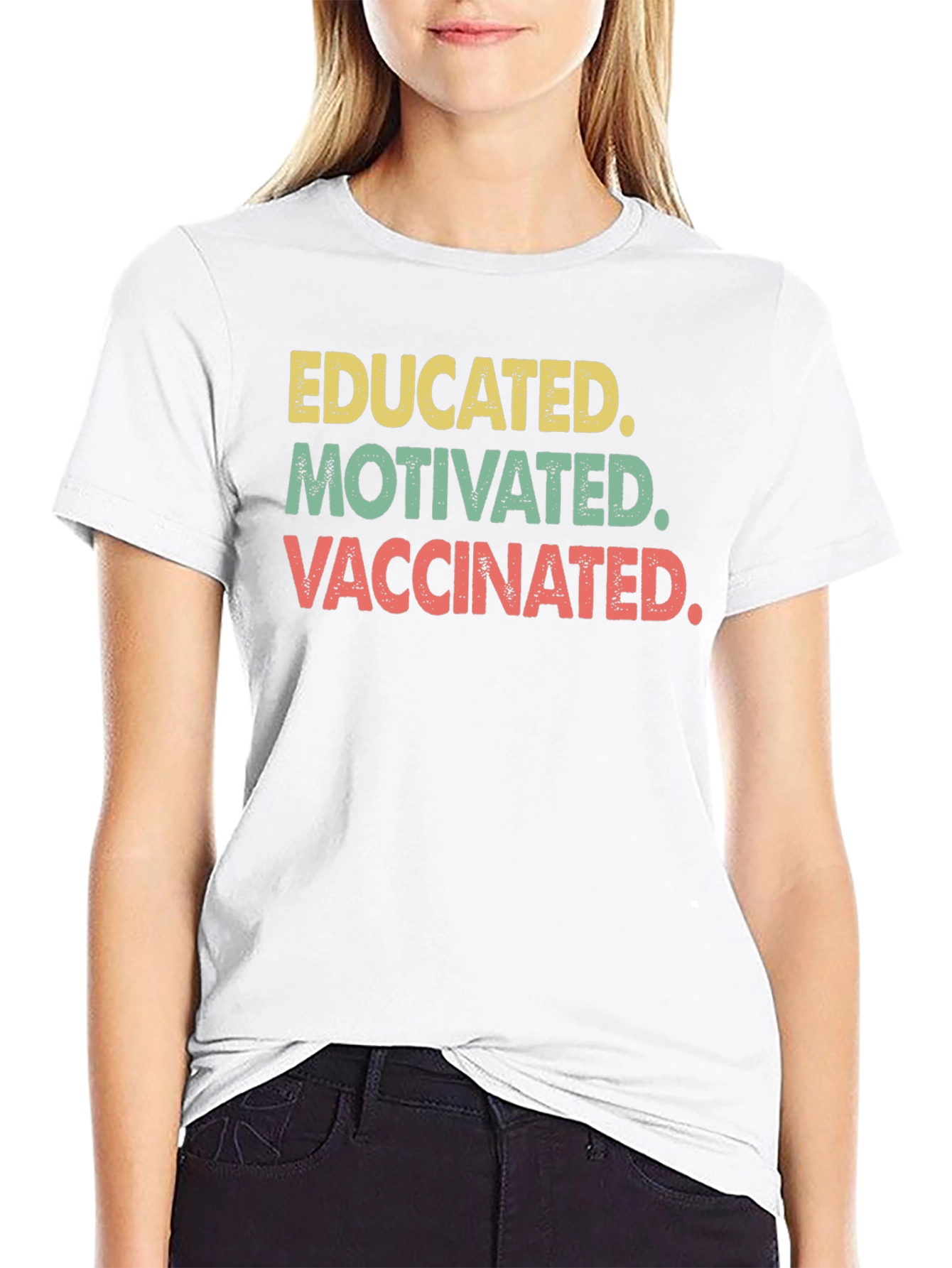 Camiseta Educado Motivado Vacunado - Estilo Retro