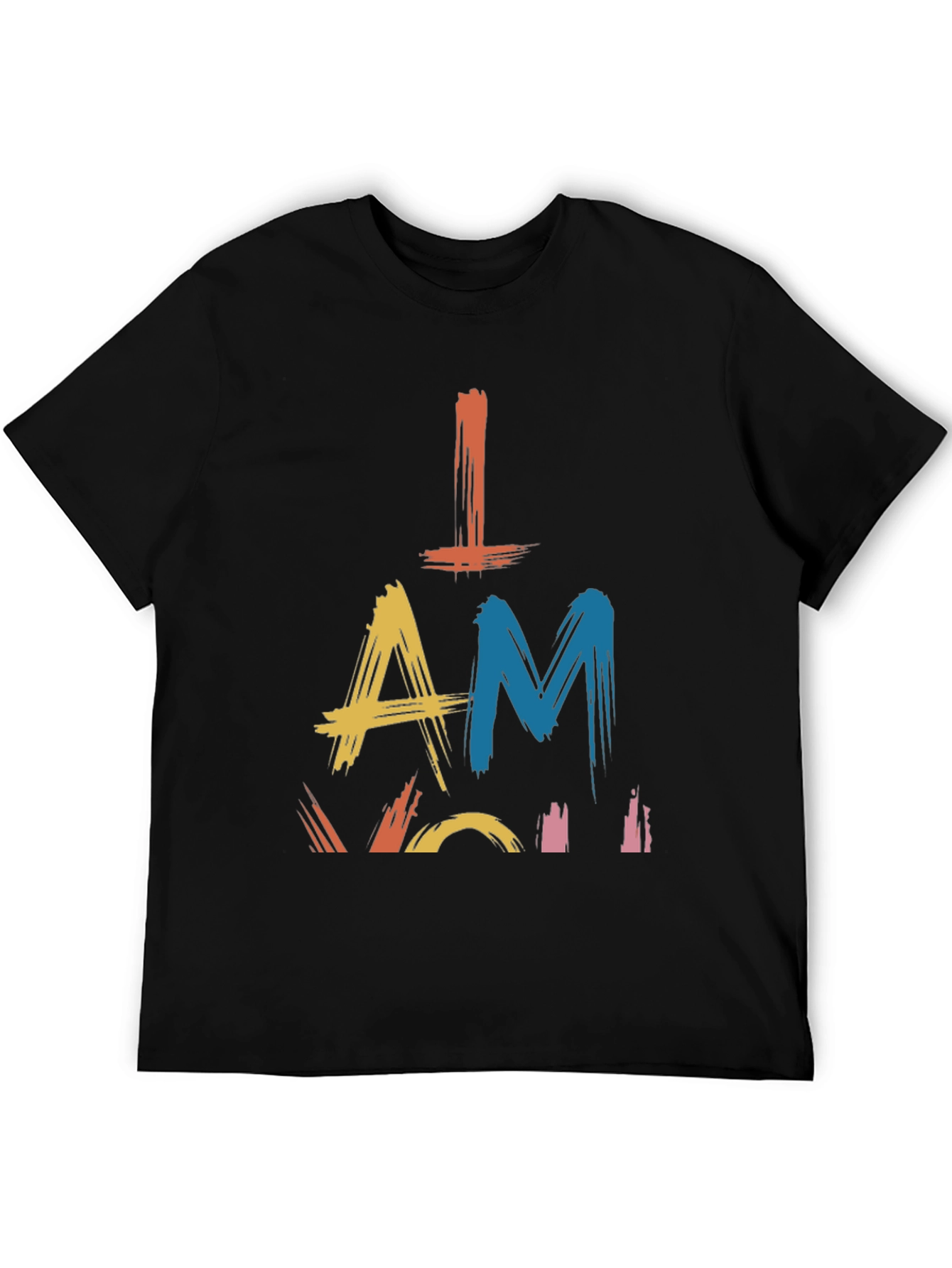 Camiseta Negra con Diseño Abstracto I AM