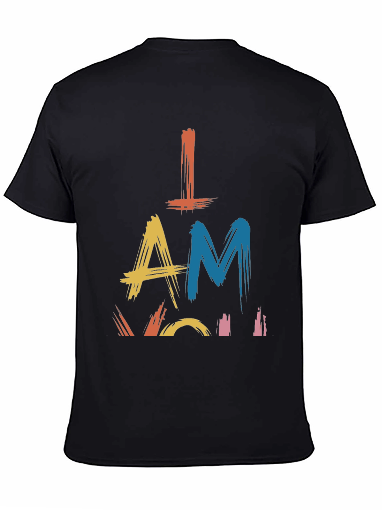 Camiseta Negra con Diseño Abstracto I AM