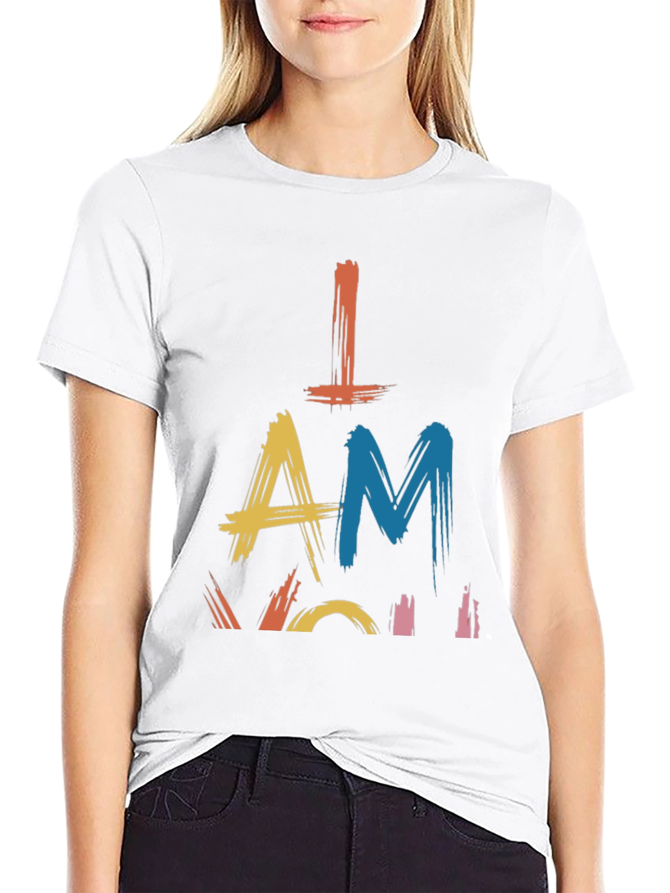 Camiseta Negra con Diseño Abstracto I AM