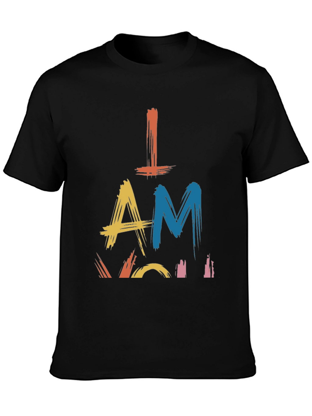 Camiseta Negra con Diseño Abstracto I AM