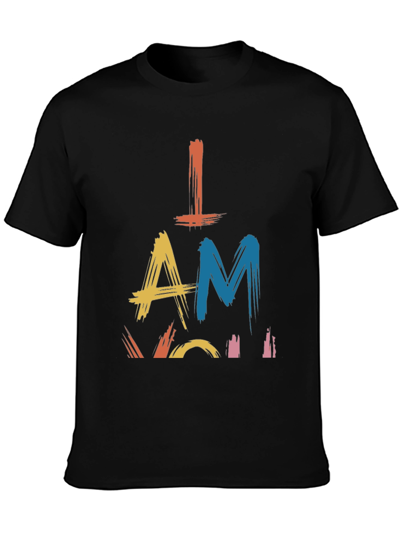 Camiseta Negra con Diseño Abstracto I AM