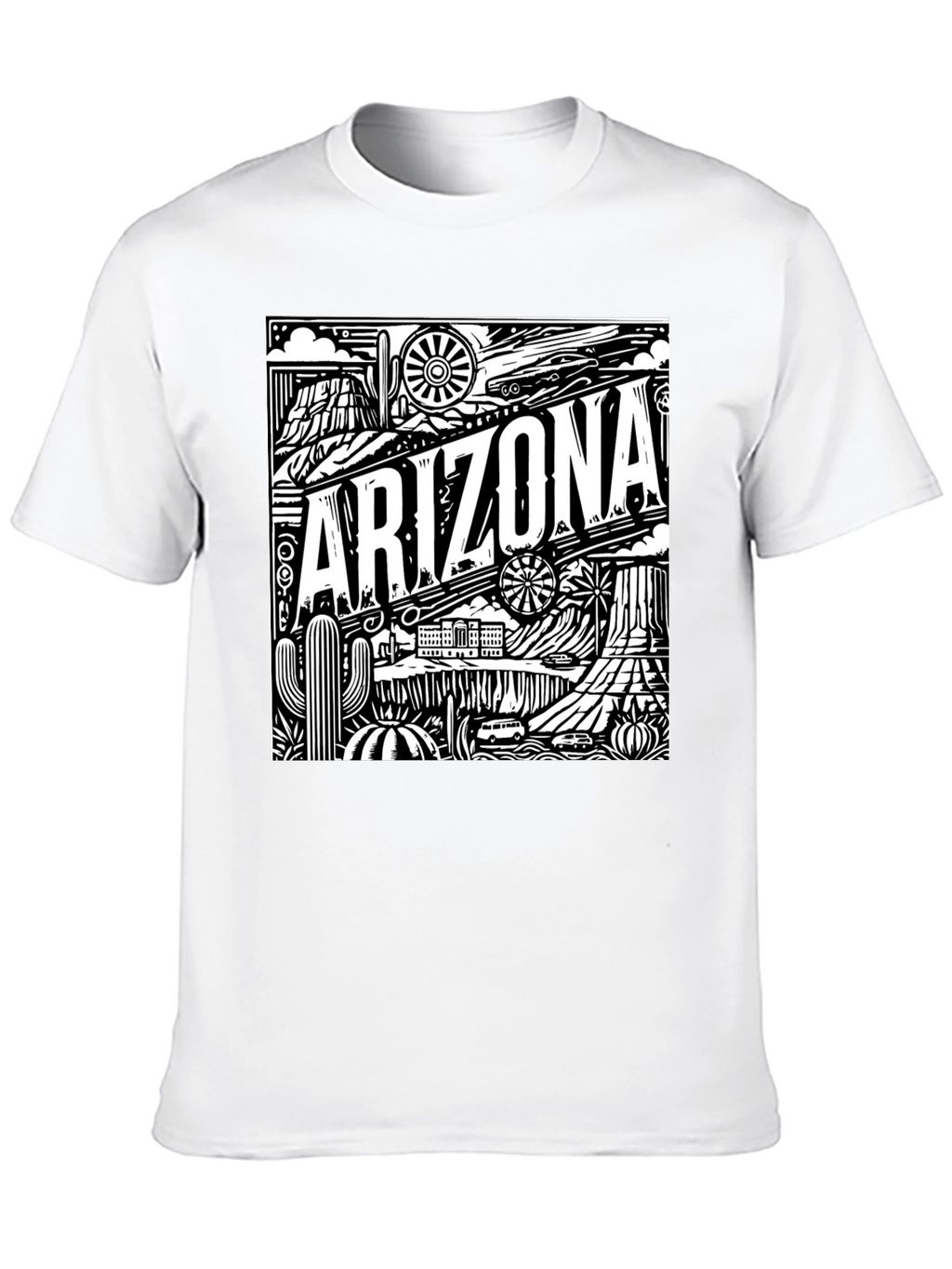 Camiseta Negra Arizona Diseño Gráfico