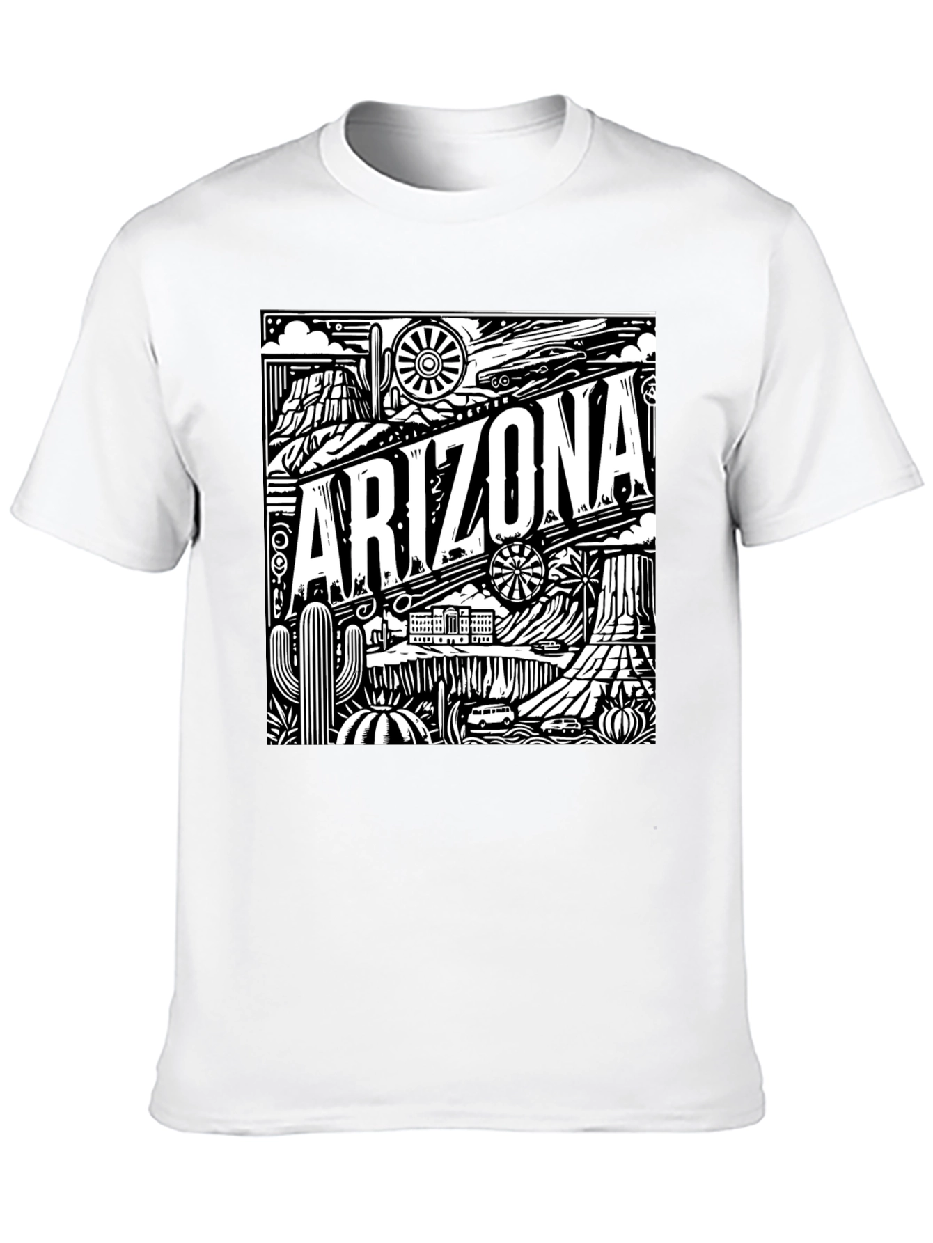 Camiseta Negra Arizona Diseño Gráfico