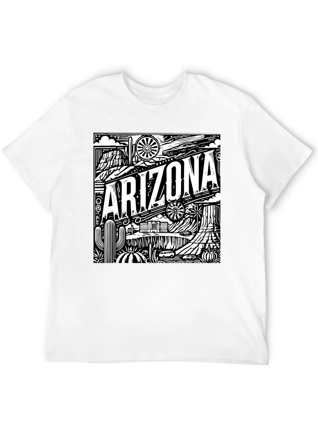 Camiseta Negra Arizona Diseño Gráfico