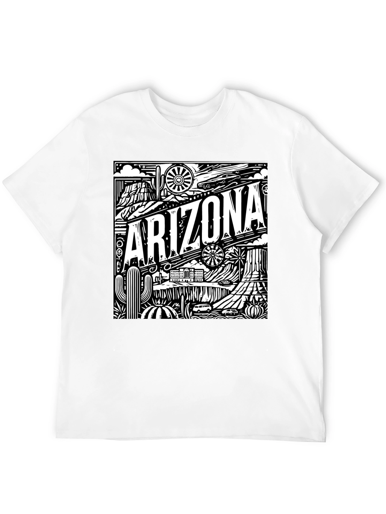 Camiseta Negra Arizona Diseño Gráfico