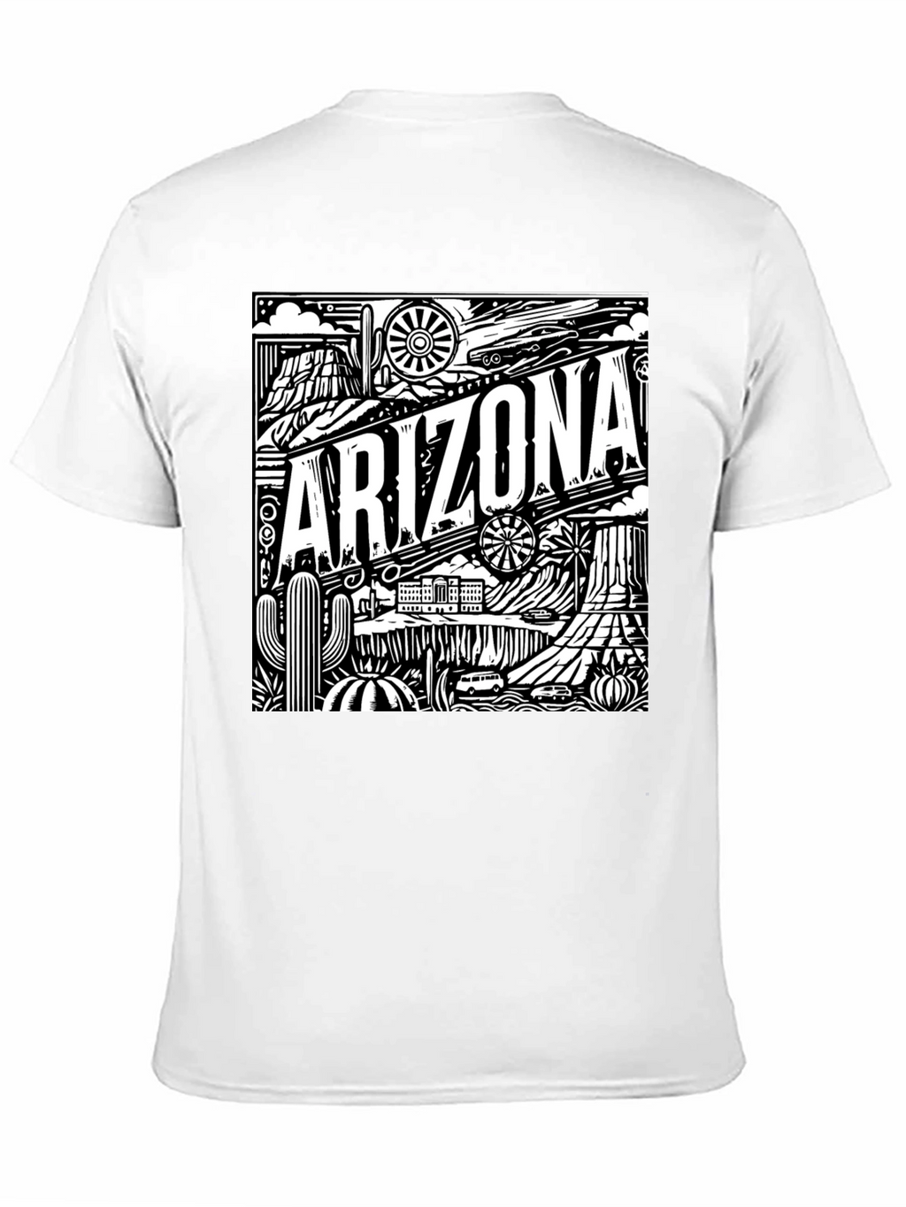 Camiseta Negra Arizona Diseño Gráfico