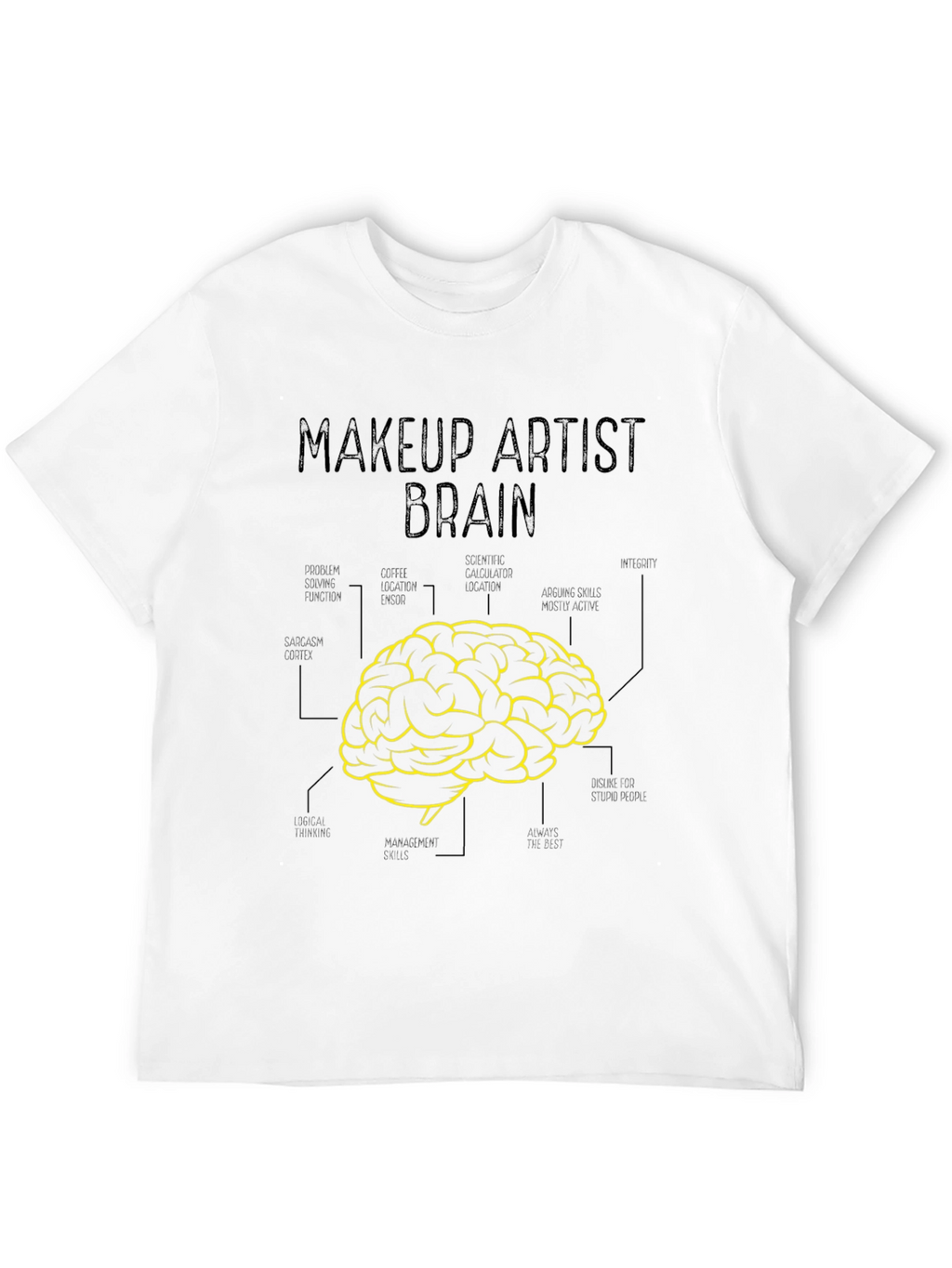Camiseta Negra Cerebro Artista Maquillaje