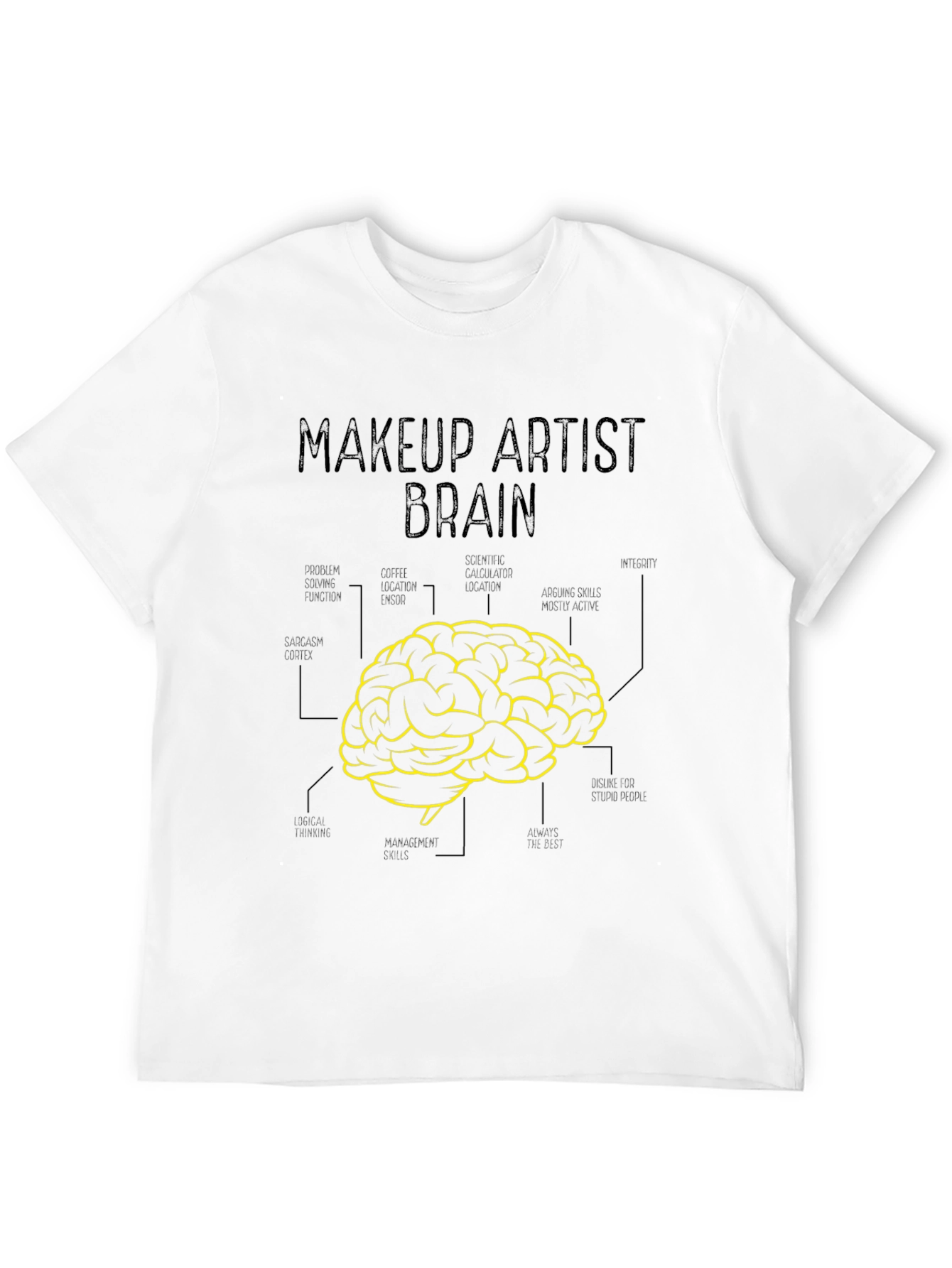 Camiseta Negra Cerebro Artista Maquillaje
