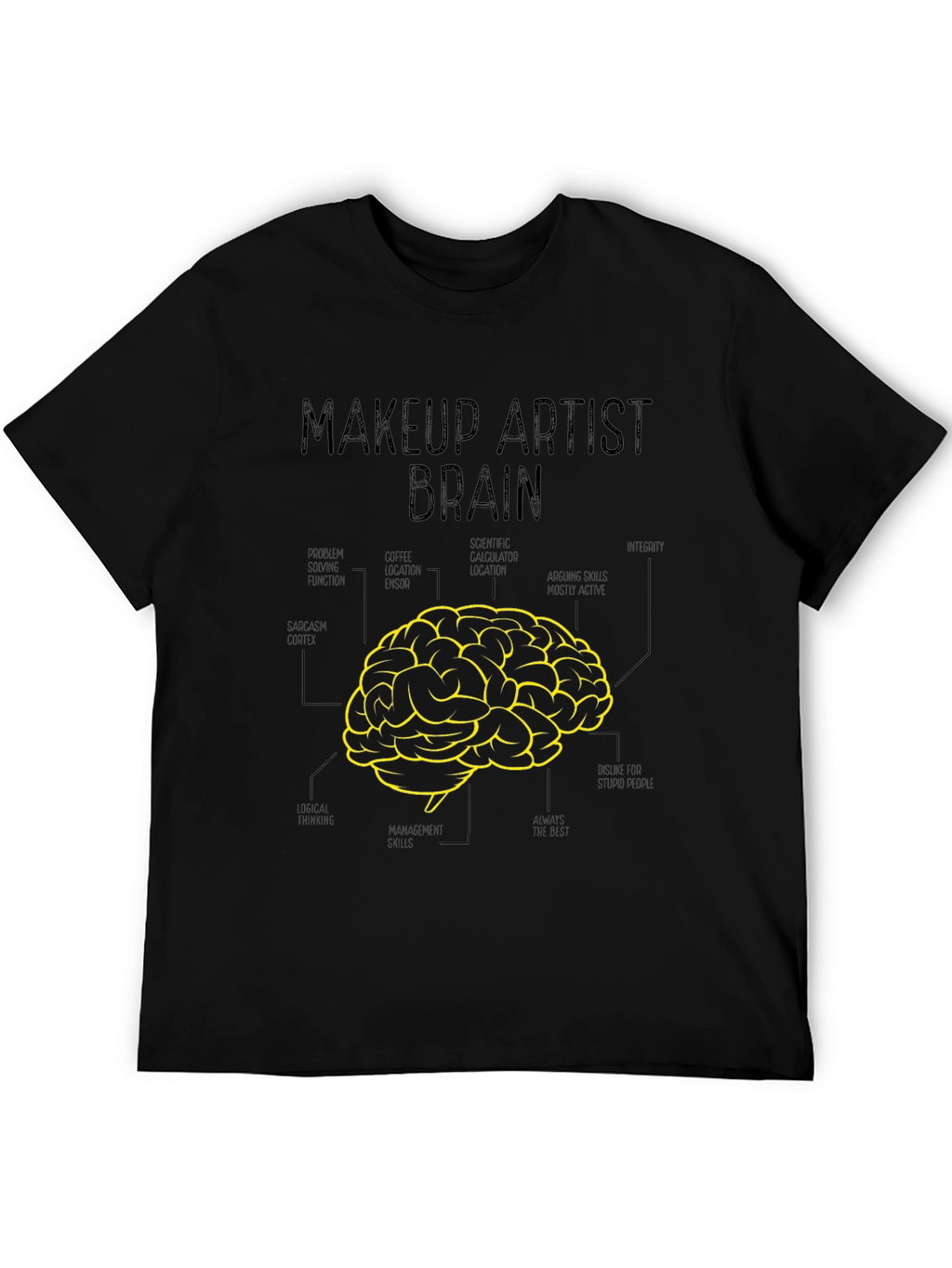 Camiseta Negra Cerebro Artista Maquillaje