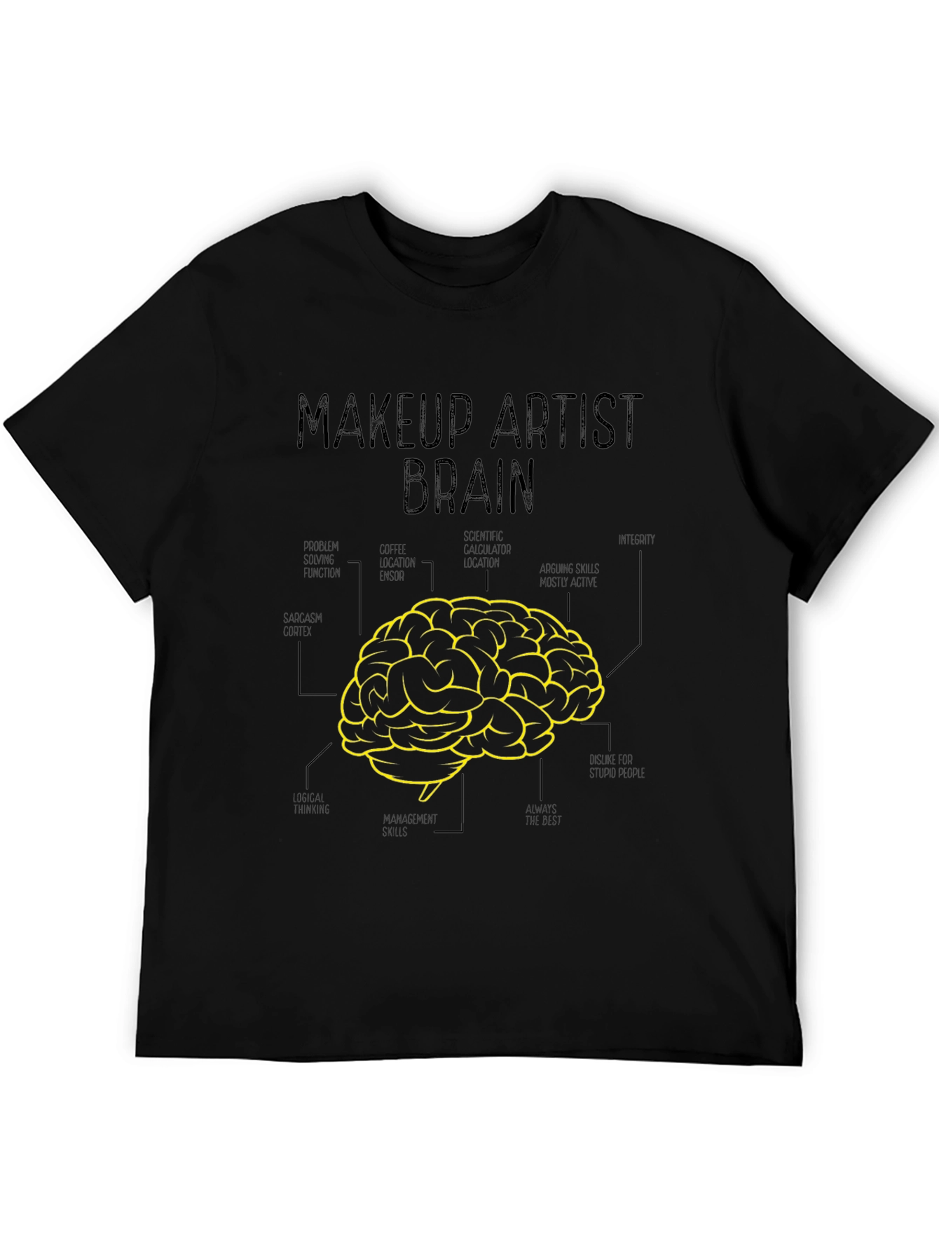 Camiseta Negra Cerebro Artista Maquillaje