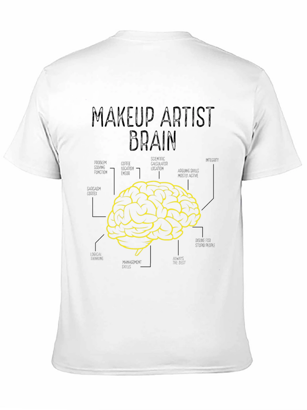 Camiseta Negra Cerebro Artista Maquillaje