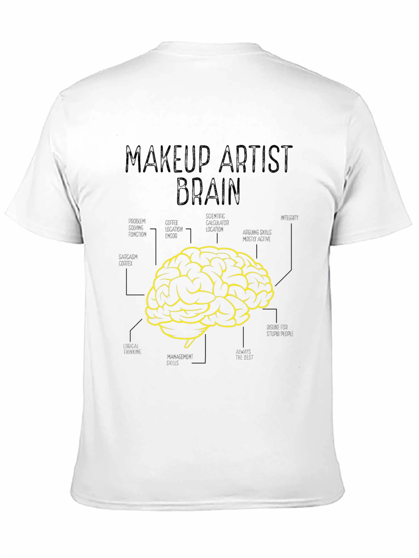 Camiseta Negra Cerebro Artista Maquillaje