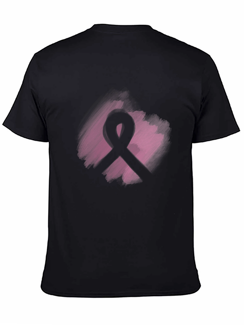 Camiseta Negra con Cinta Rosa Solidaria