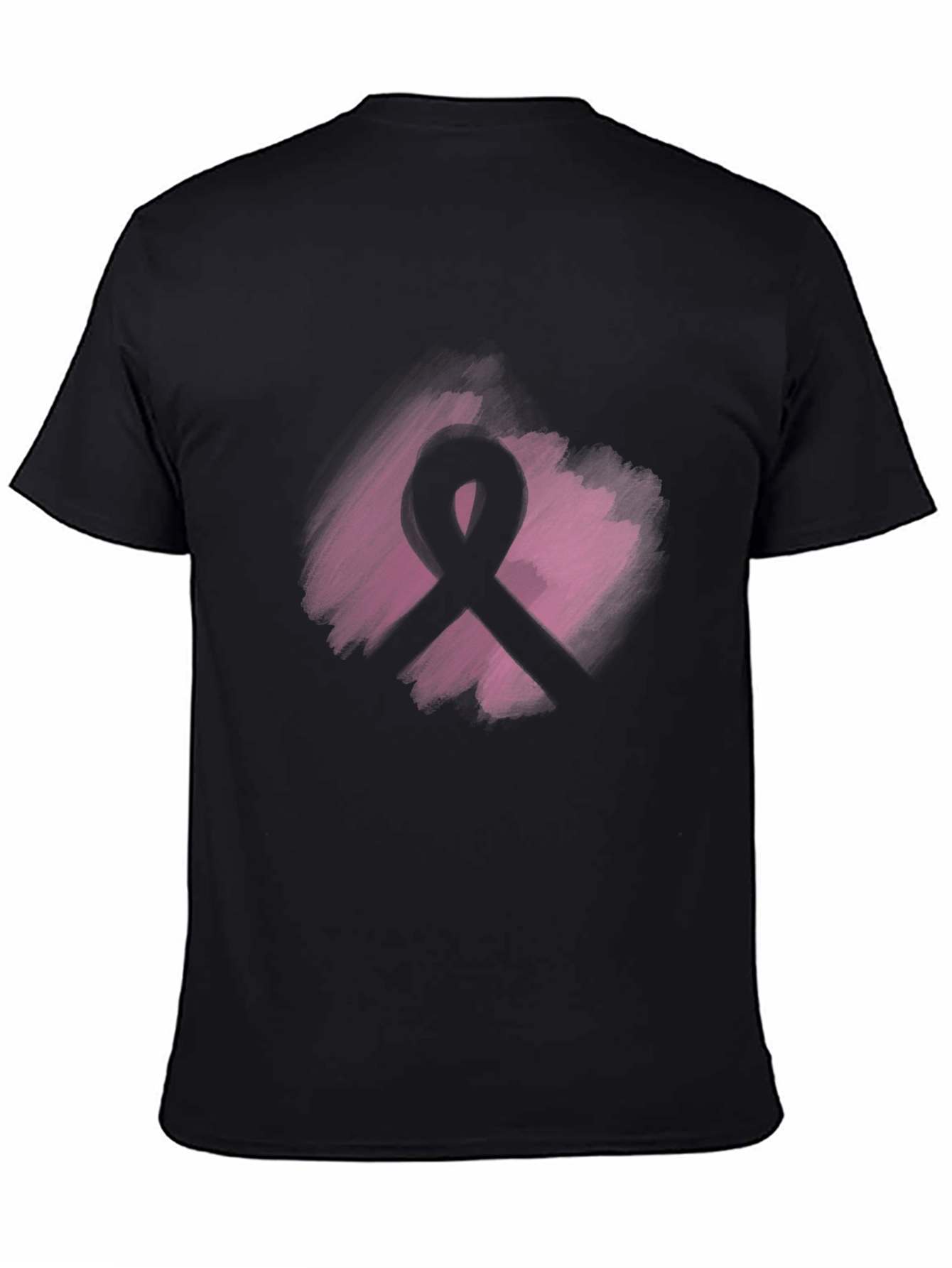 Camiseta Negra con Cinta Rosa Solidaria