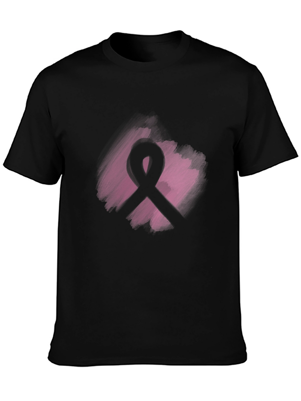 Camiseta Negra con Cinta Rosa Solidaria