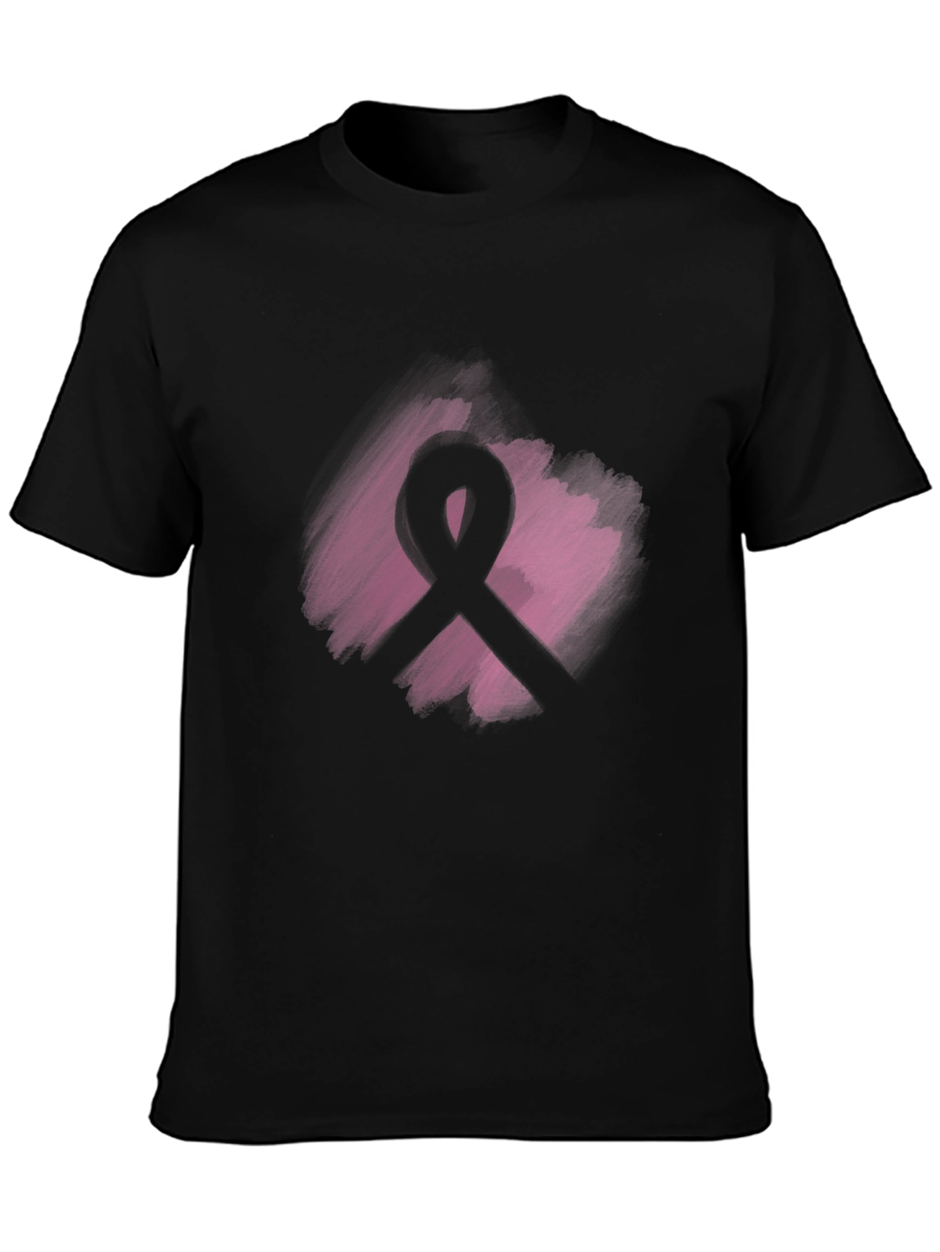 Camiseta Negra con Cinta Rosa Solidaria