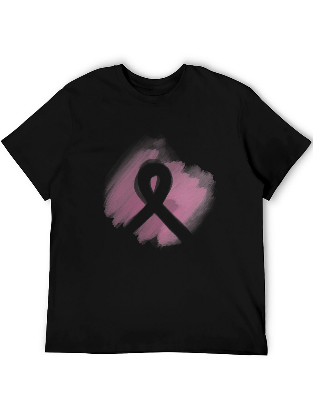 Camiseta Negra con Cinta Rosa Solidaria