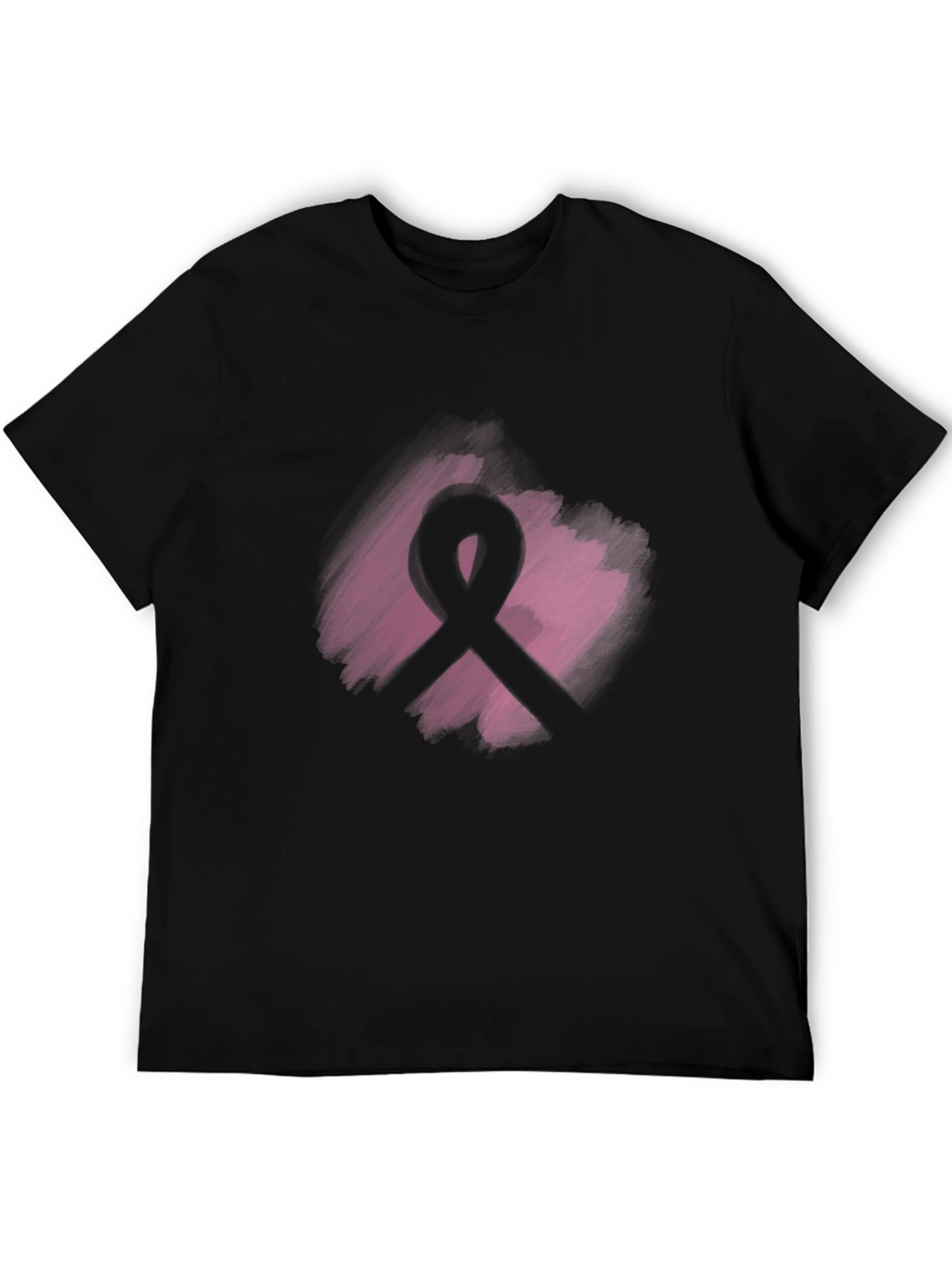 Camiseta Negra con Cinta Rosa Solidaria