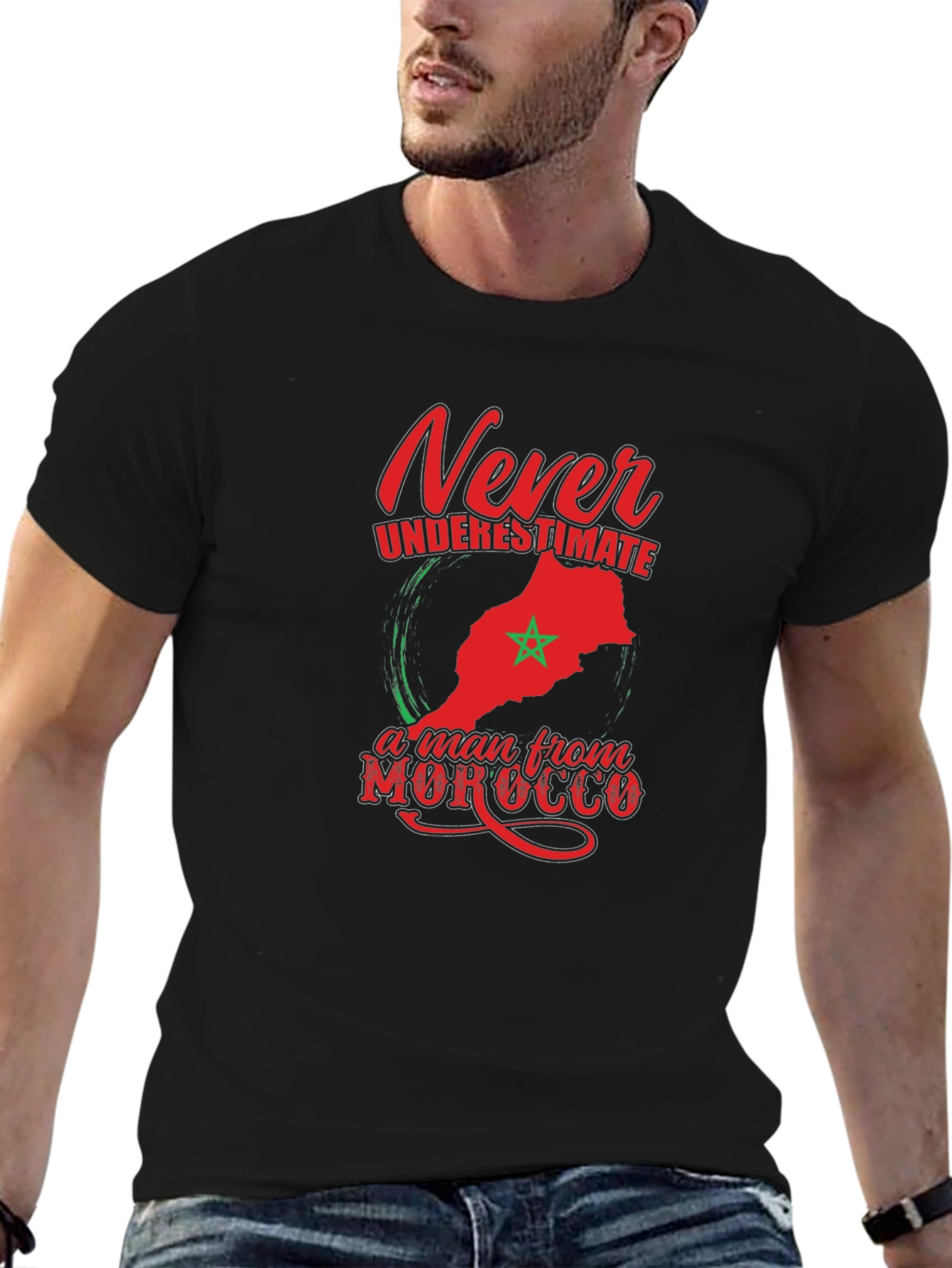 Camiseta Hombre Nunca Subestimes a Marruecos