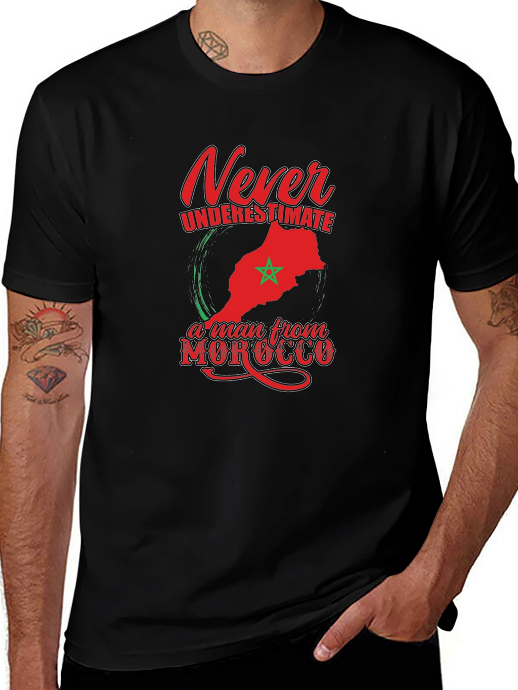 Camiseta Hombre Nunca Subestimes a Marruecos