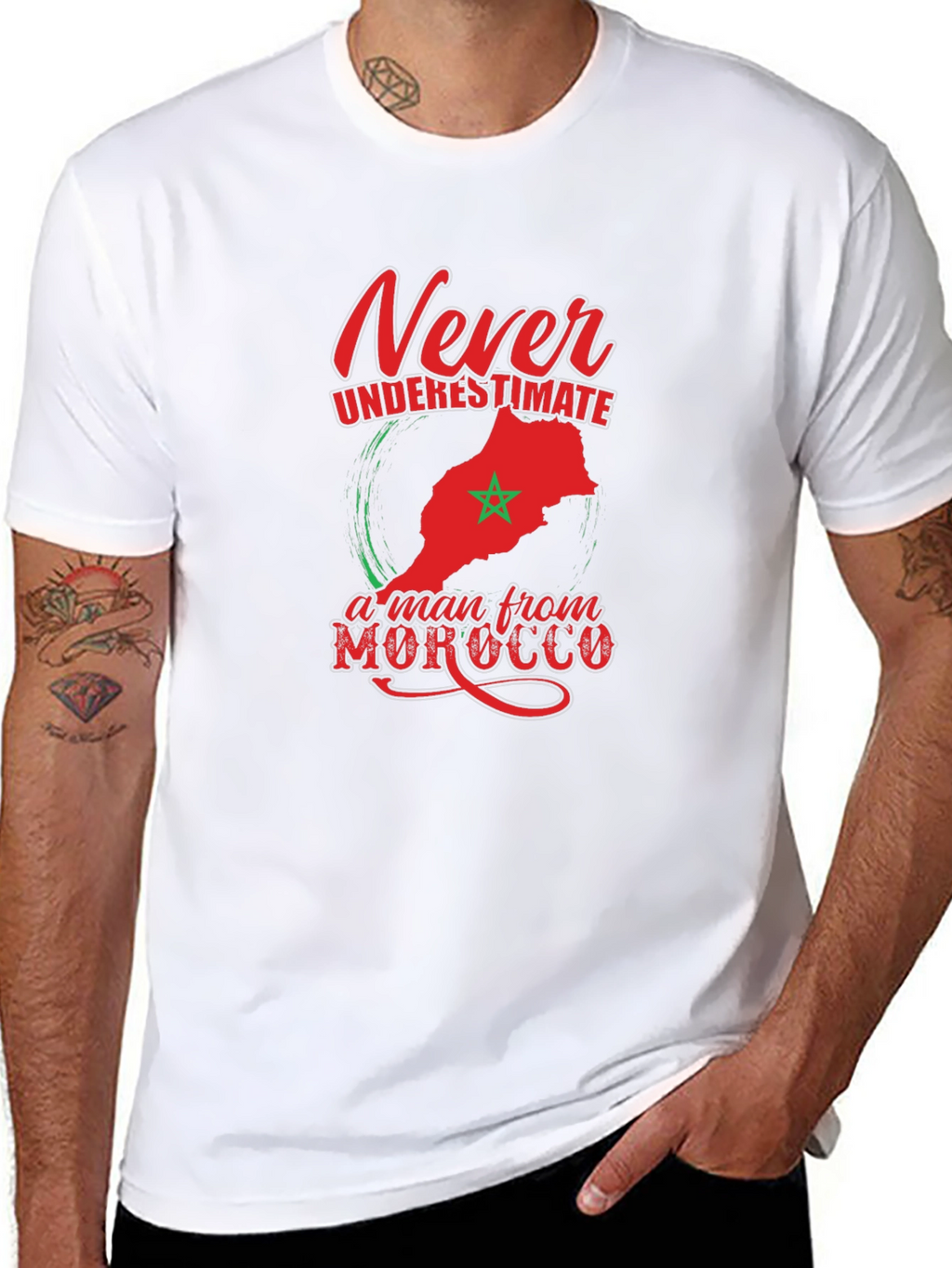 Camiseta Hombre Nunca Subestimes a Marruecos