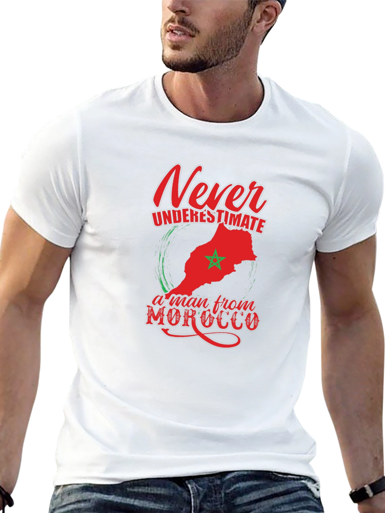 Camiseta Hombre Nunca Subestimes a Marruecos