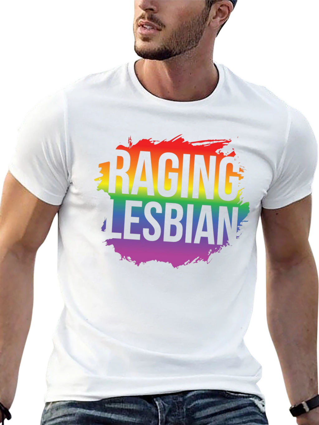 Camiseta LGBT Raging Lesbian Negra