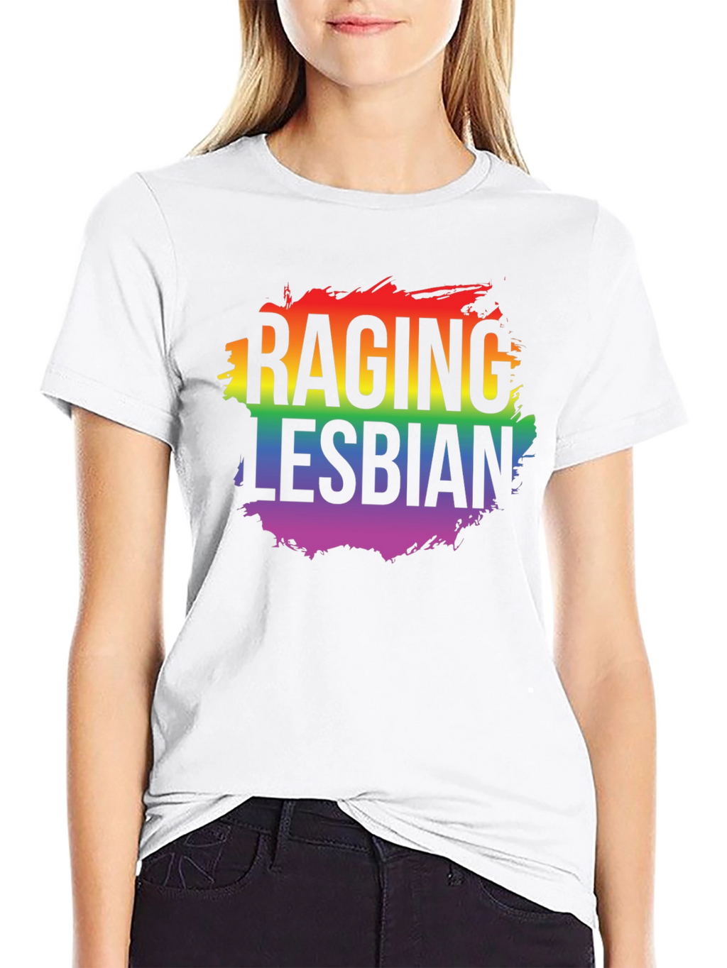Camiseta LGBT Raging Lesbian Negra