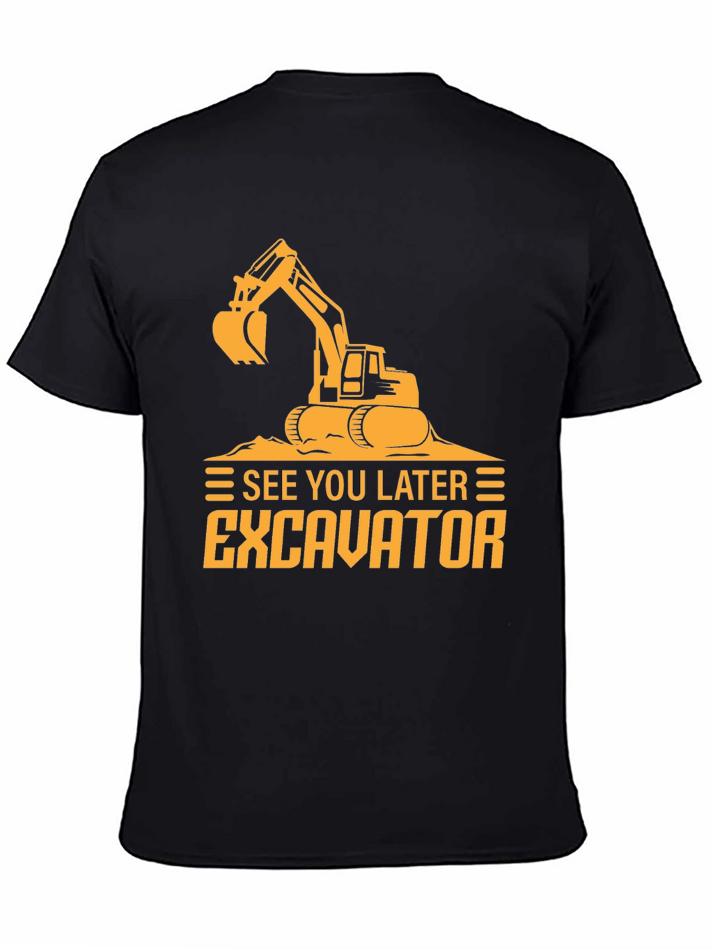 Camiseta Negra con Diseño de Excavadora