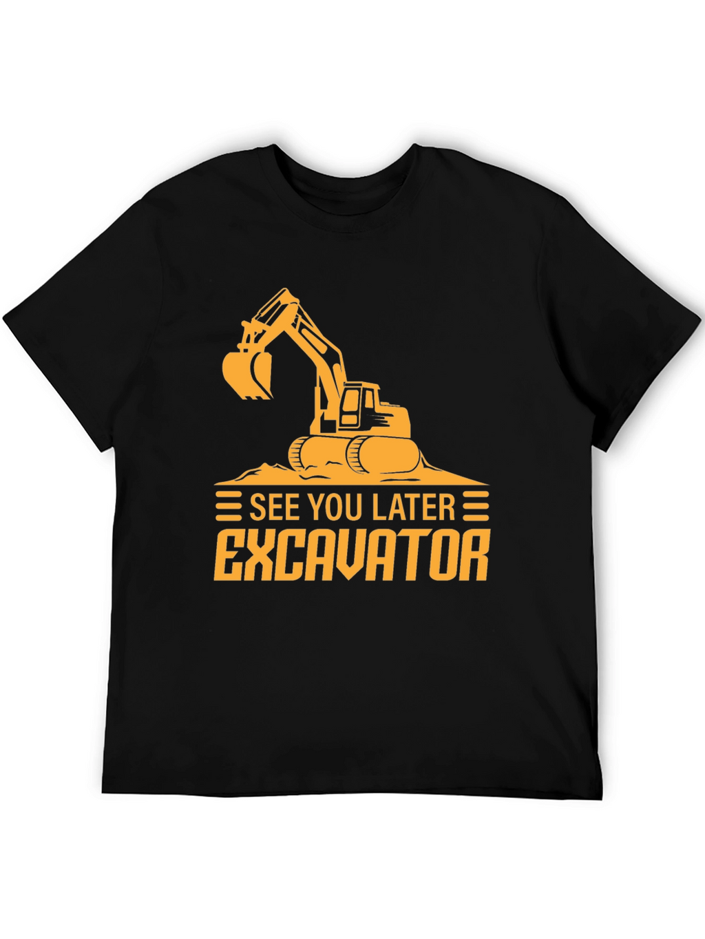 Camiseta Negra con Diseño de Excavadora