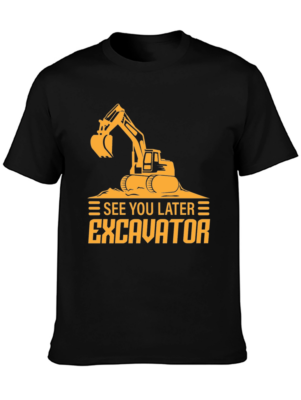 Camiseta Negra con Diseño de Excavadora