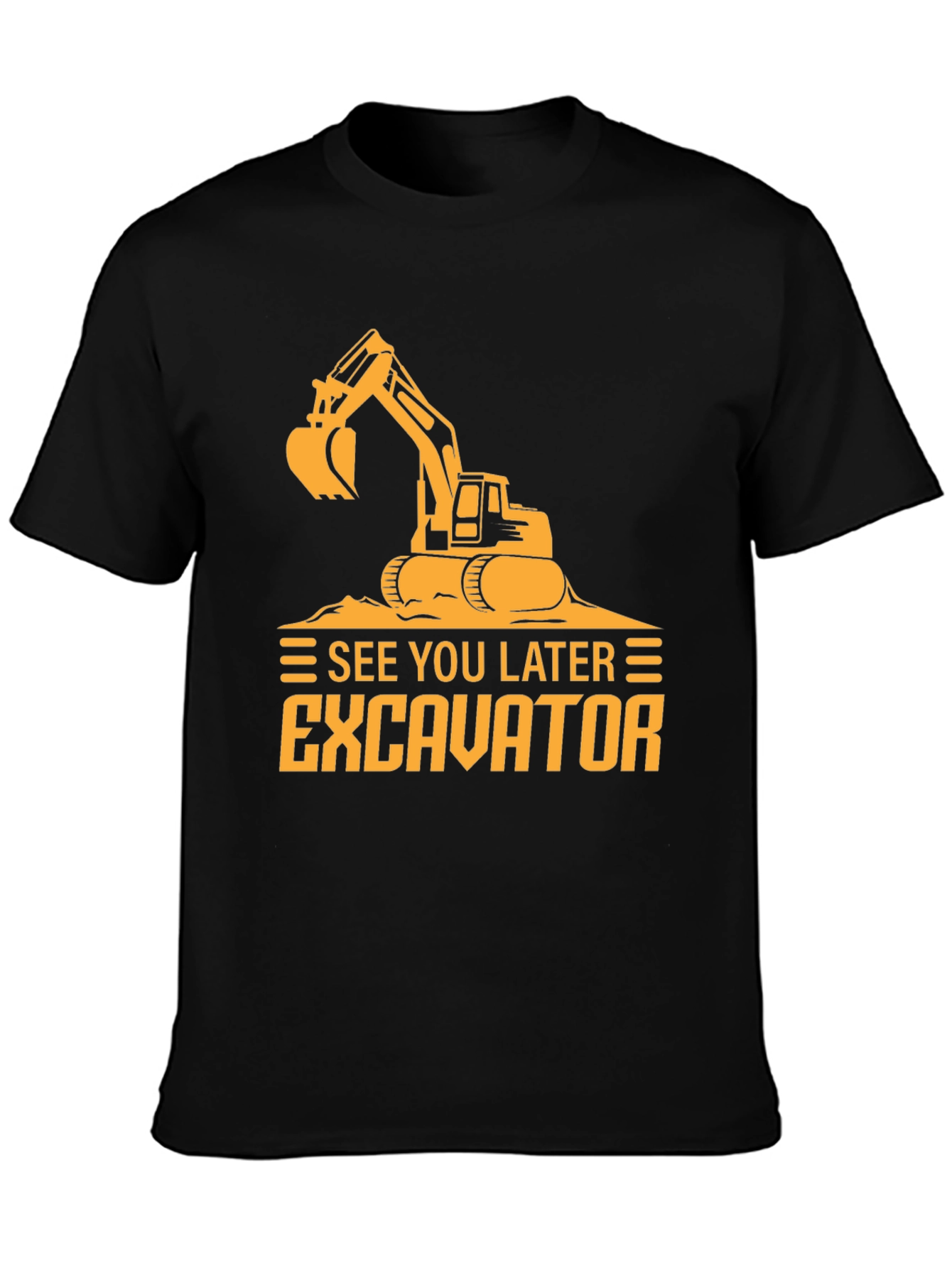 Camiseta Negra con Diseño de Excavadora