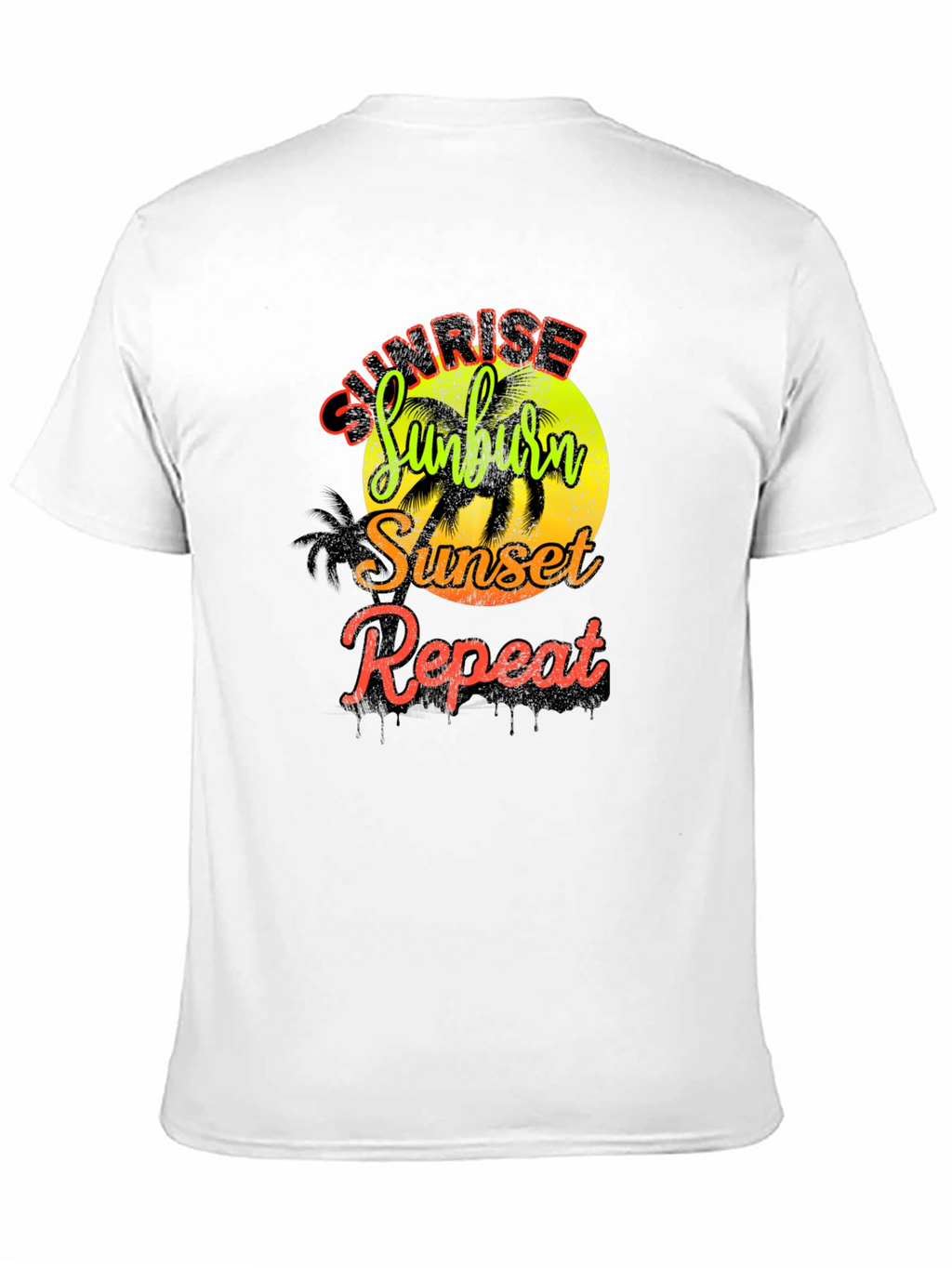 Camiseta Hombre Sunrise Sunburn Sunset Repeat Negra