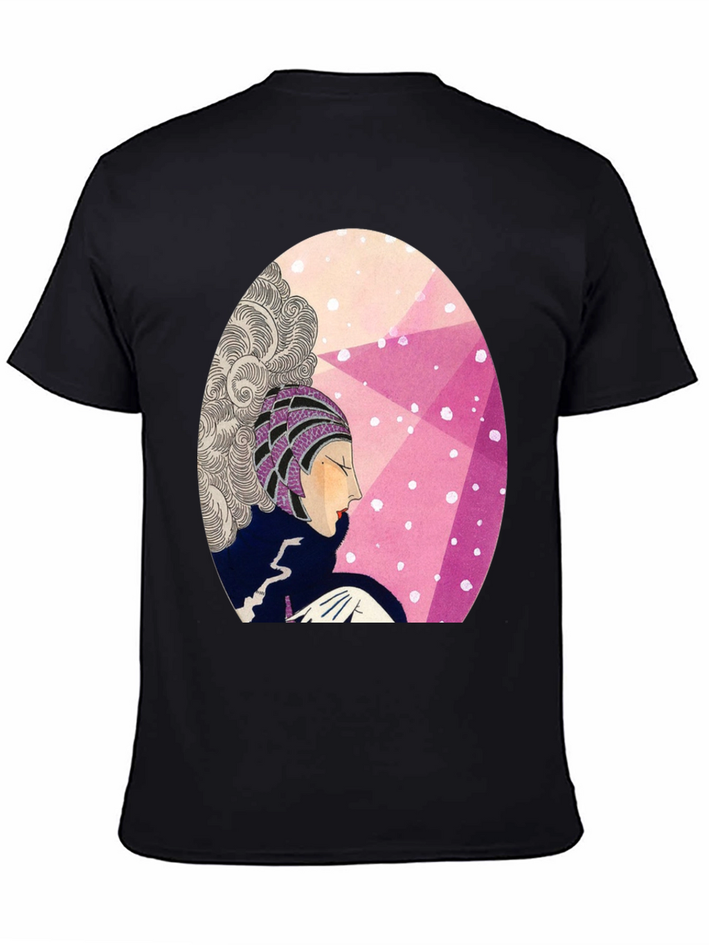 Camiseta Negra con Diseño Art Deco Femenino