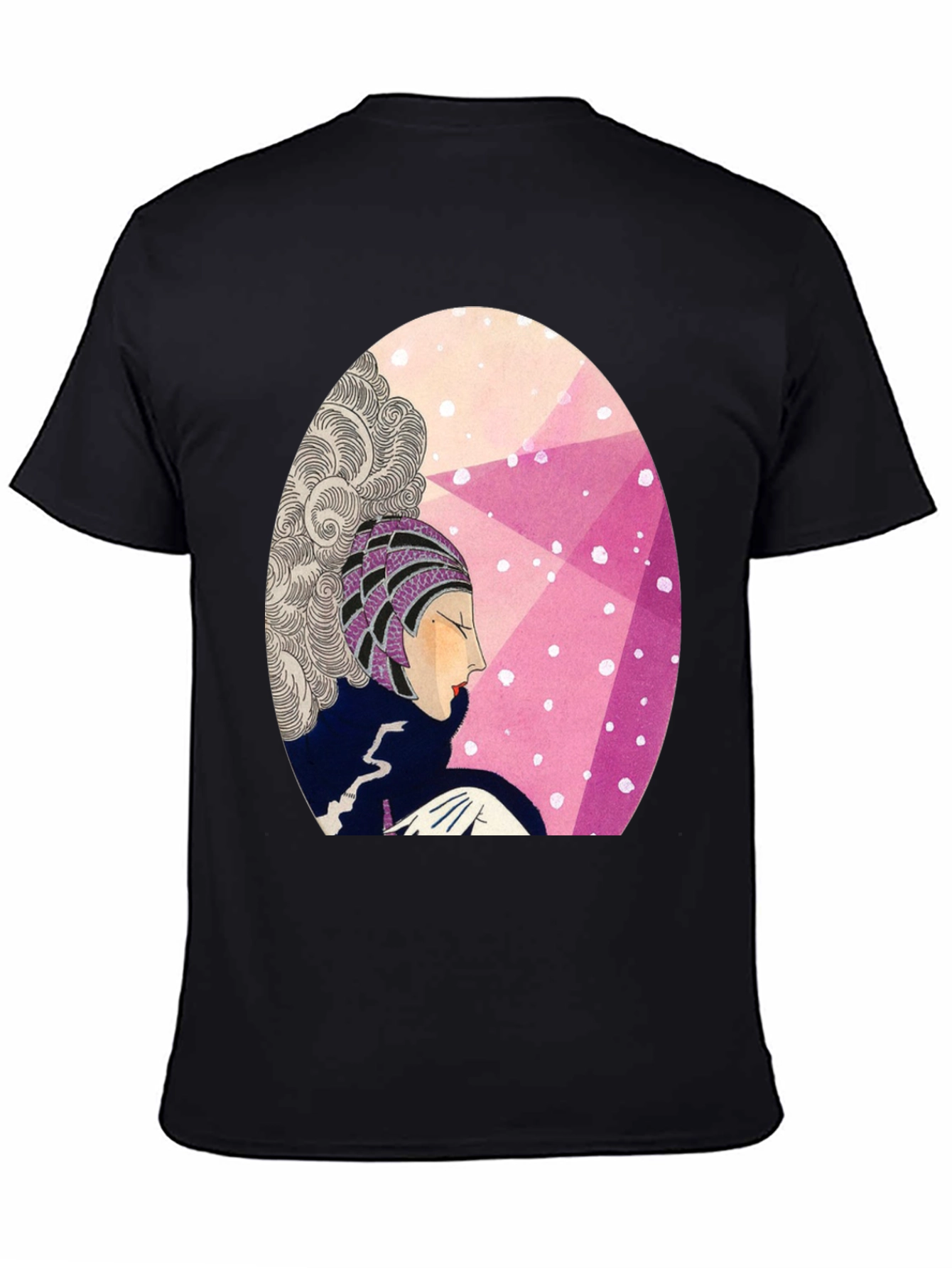 Camiseta Negra con Diseño Art Deco Femenino